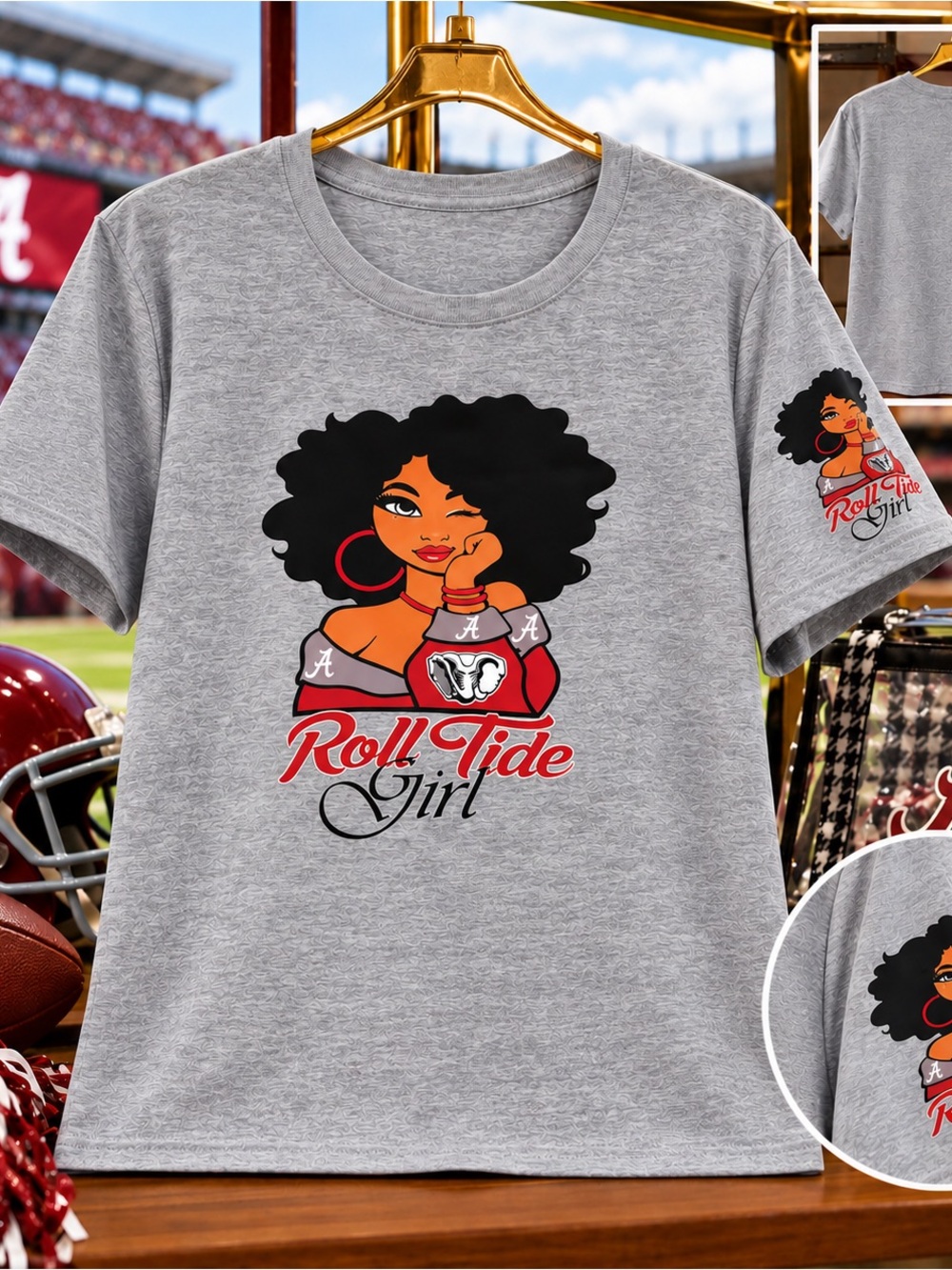 Gray Roll Tide Girl Graphic Tee - Women